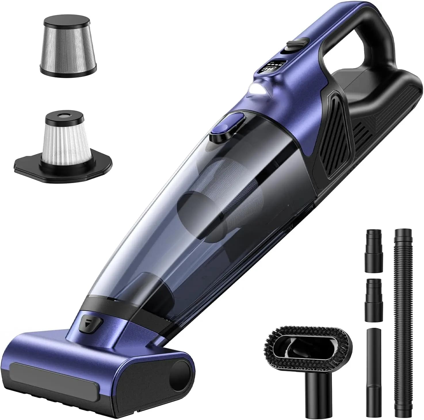 Aspirapolvere Portatile Senza Fili 20000PA ad Alta Potenza con Spazzola Motorizzata e Luce LED Ricaricabile per Peli di Animali Domestici, Auto, Casa, Ufficio