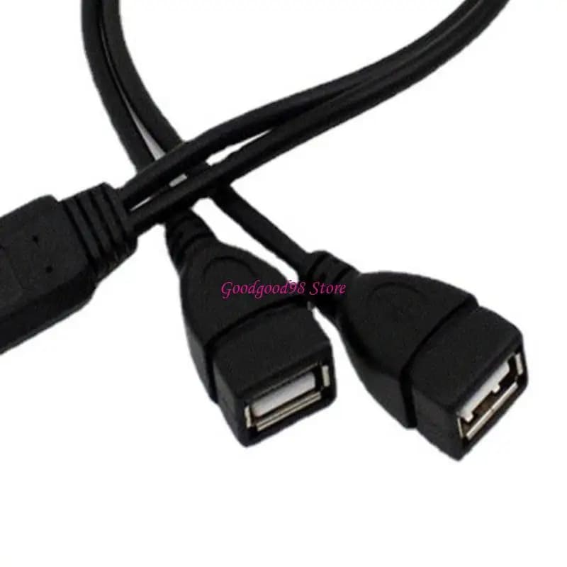 USB 2.0 Male to Two USB Female Splitter Cable 2 Port USB Hub Data Cable for Charging and Data Transfer W8EC