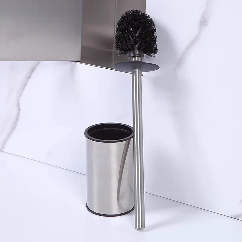 Mobiletto a muro a scomparsa in acciaio inox 316 per carta igienica e spazzola WC, di lusso discreto, a parete, durevole