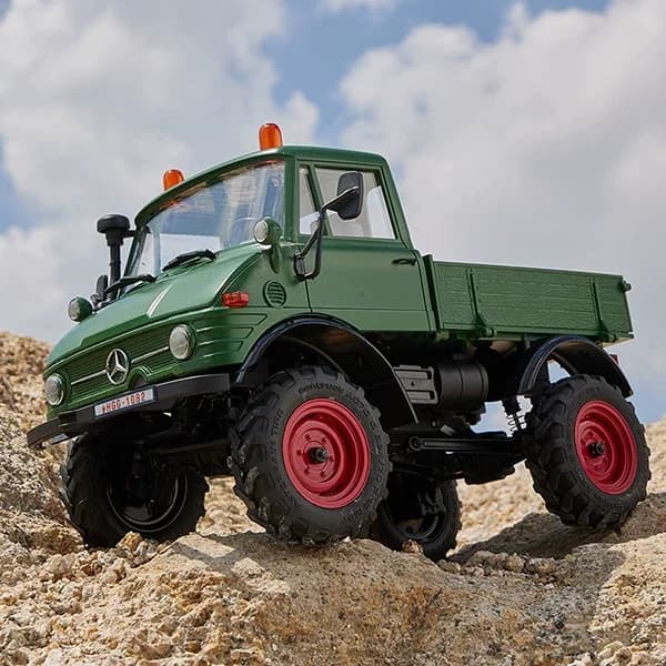 FMS FCX24 1/24 UNIMOG Veicolo RC da Arrampicata Fuoristrada a Quattro Ruote Motrici, Camion Telecomandato Elettrico, Modellino Auto Simulazione, Giocattolo Regalo