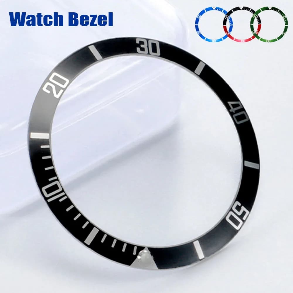 37 mm watch case Aluminum alloy ring Bezel with insert Tilt ring for Rolex Water Ghost GMT Diving watch Spare accessories