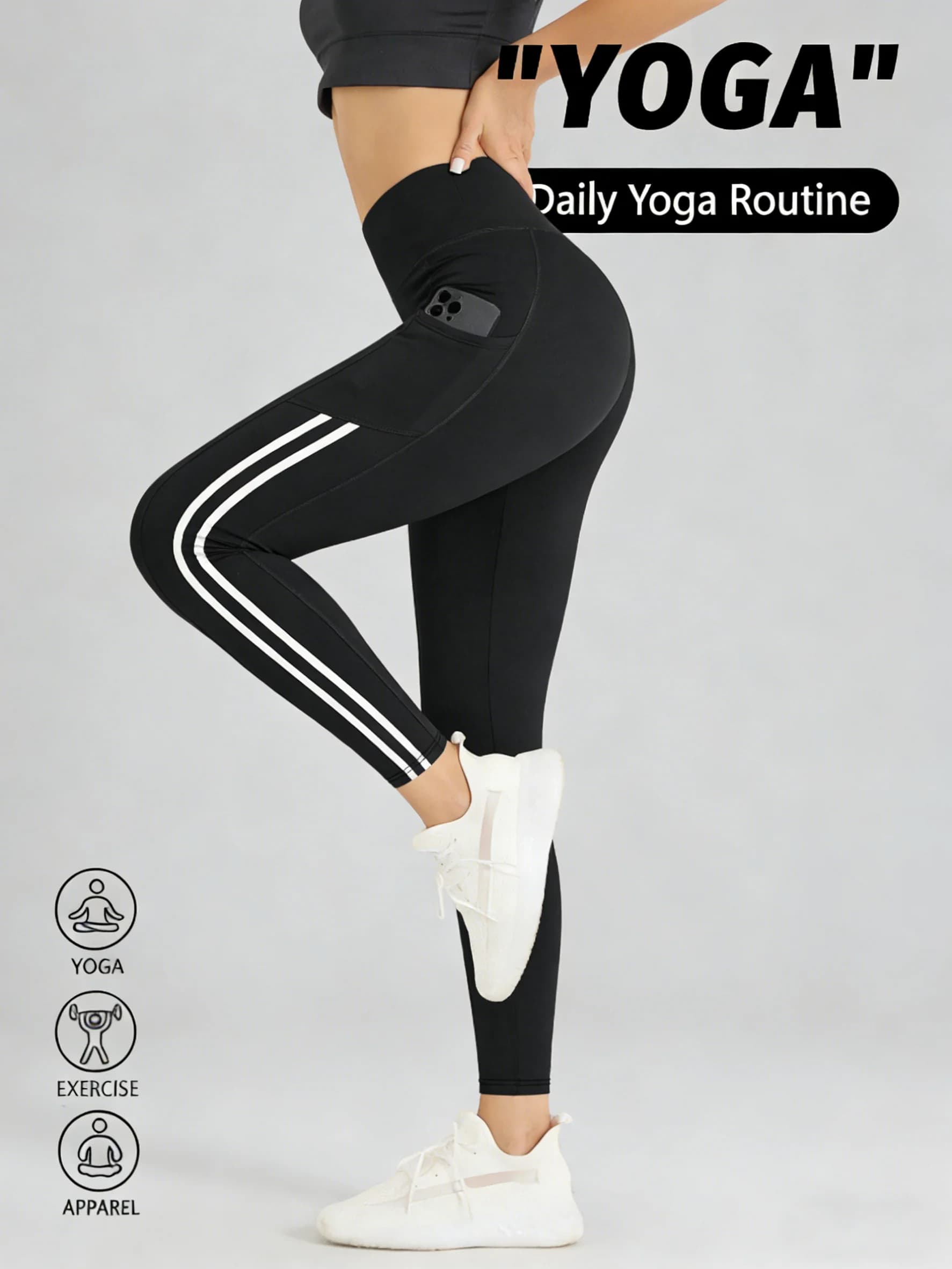 Leggings da yoga a vita alta da donna, elasticizzati, ad asciugatura rapida, per palestra, corsa, fitness, abbigliamento sportivo.