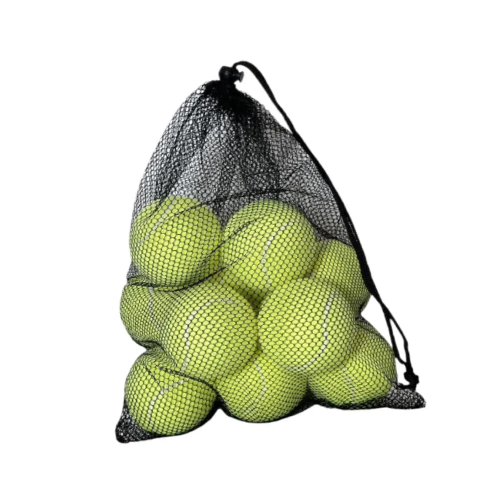 12 palline da tennis con sacchetto portaoggetti con coulisse, palline da allenamento per appassionati di tennis, intrattenimento all'aperto per principianti