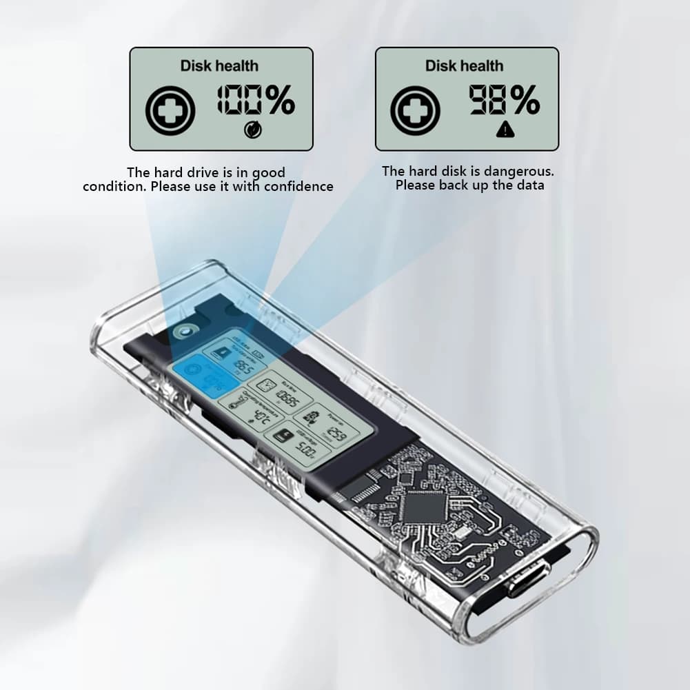 Nuovo M.2 NVME/NGFF SSD Custodia Doppio Protocollo Adattatore M.2 Esterno USB Rilevamento Digitale Intelligente della Salute Custodia per Disco Rigido USB 3.2