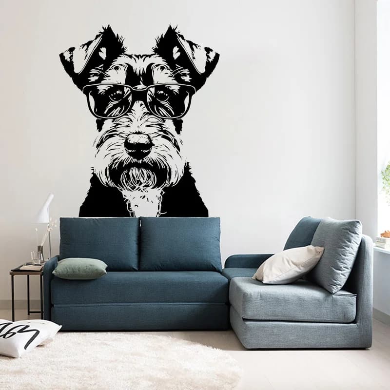 Hipster Dog Wall Decal Vinyl Art Home Decor per soggiorno bagno Pet Grooming Salon Pet Shop Sign Sticker Window Murals Z578