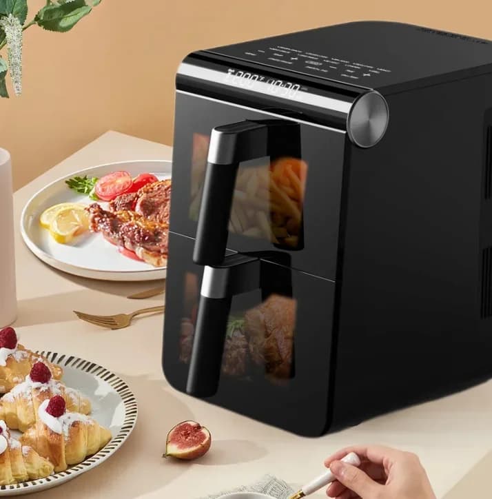 # Friggitrice ad aria doppia di nuovo stile con finestra Fridora De Aire multifunzionale Friggitrice ad aria per fornello commerciale digitale senza olio #