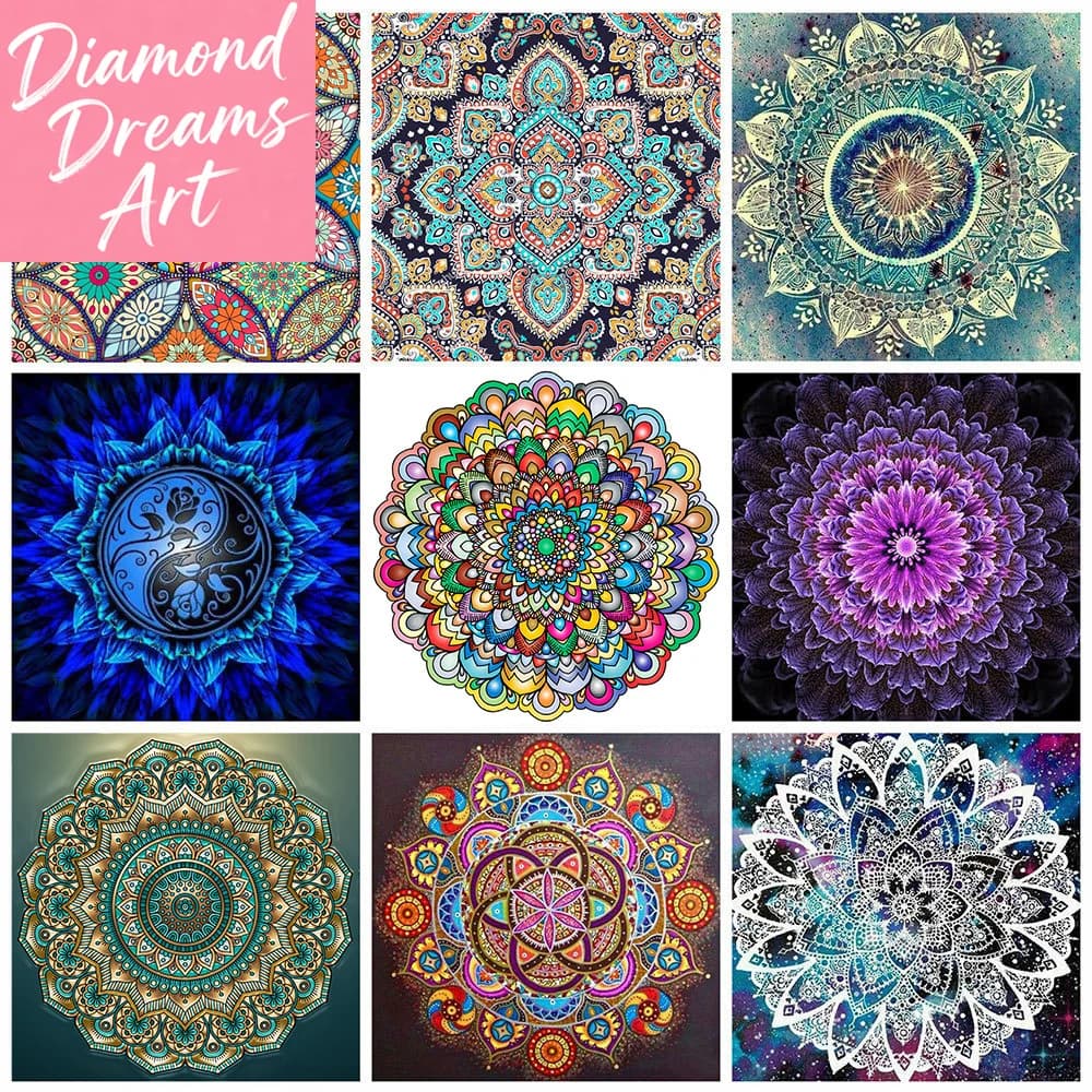 Dipinto di diamanti 5D fai da te senza cornice, mandala, ricamo a punto croce, immagini floreali con strass, decorazione a mosaico