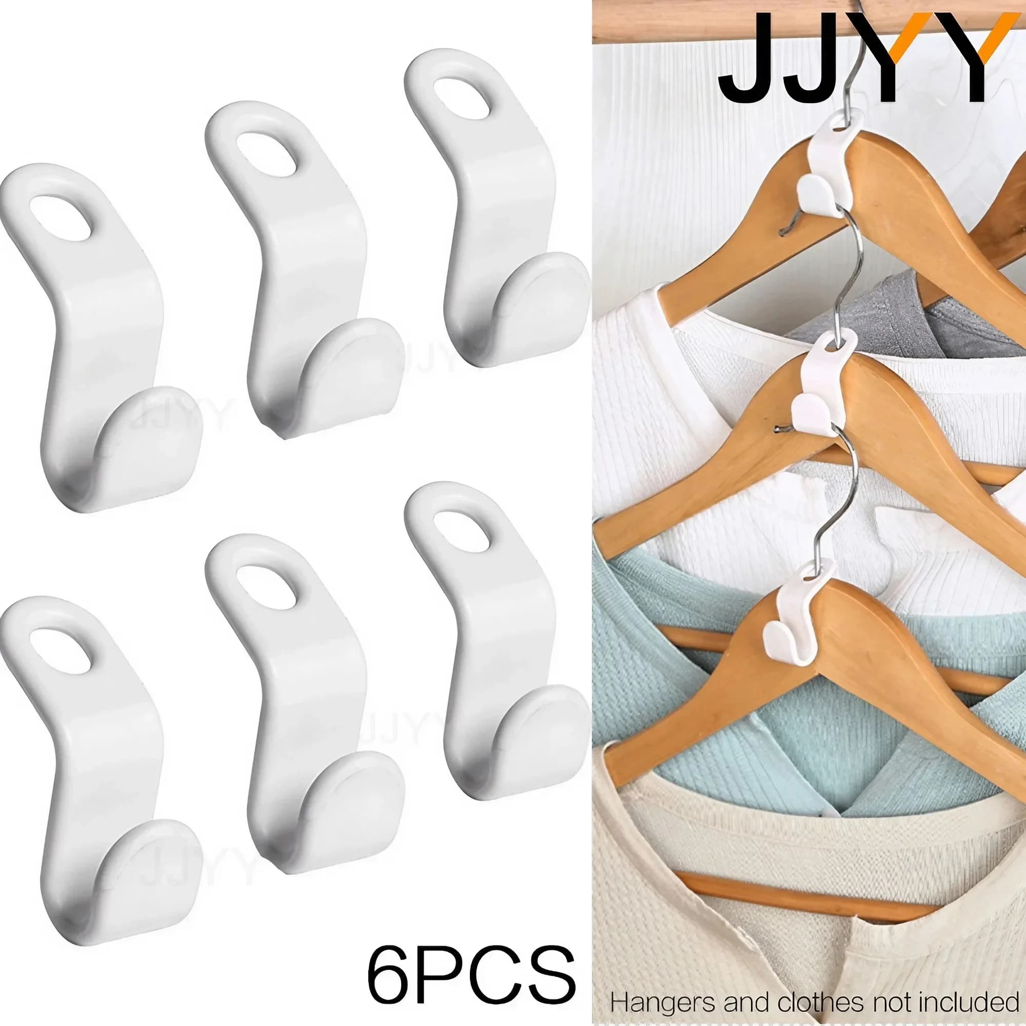 JJYY 6Pcs gancio di fissaggio gancio di stoccaggio pieghevole appendiabiti armadio appendiabiti connettore gancio di stoccaggio salvaspazio