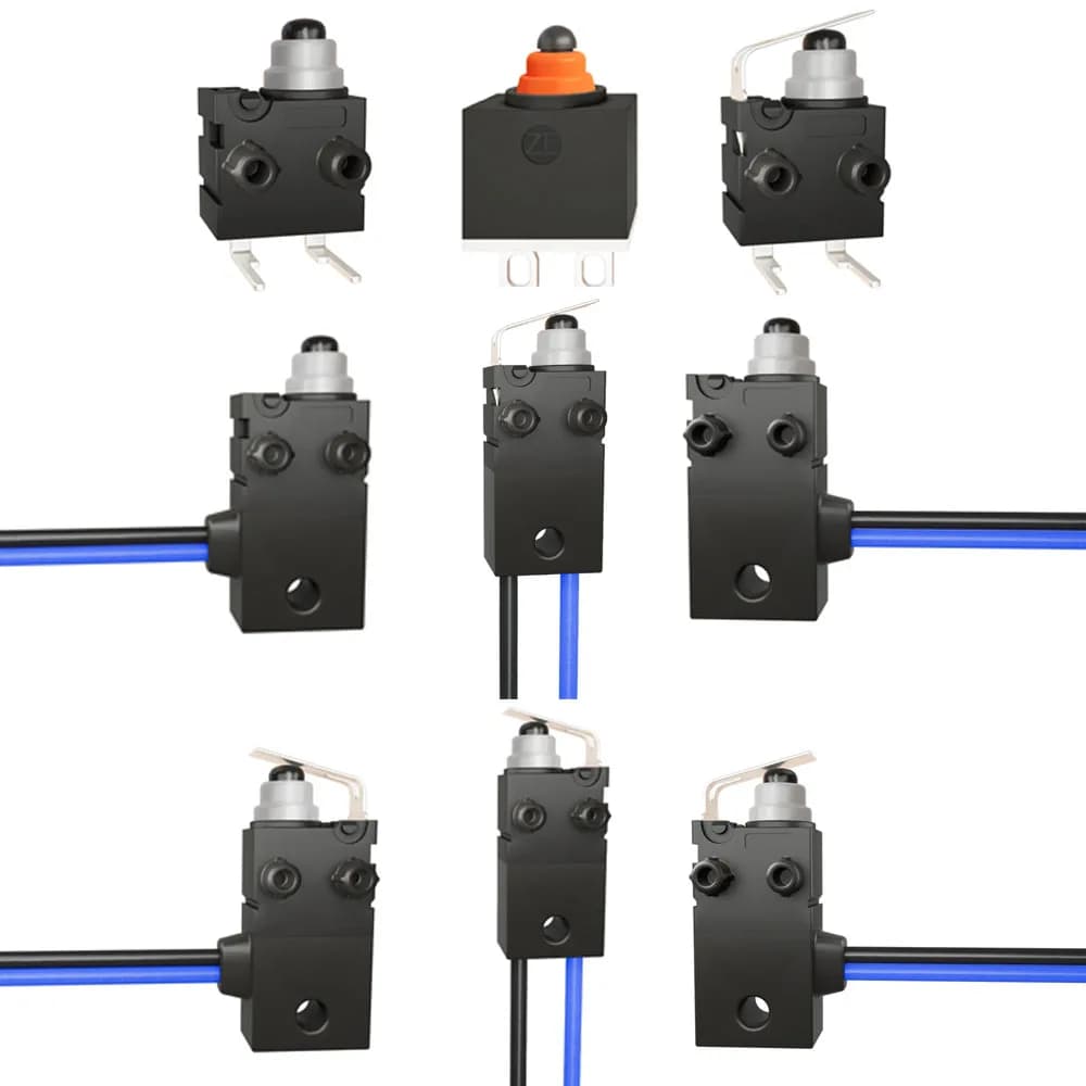 1 pz 1A piccolo microinterruttore impermeabile ad alta corrente con due pin normalmente aperto e normalmente chiuso con rilevamento di viaggi a filo