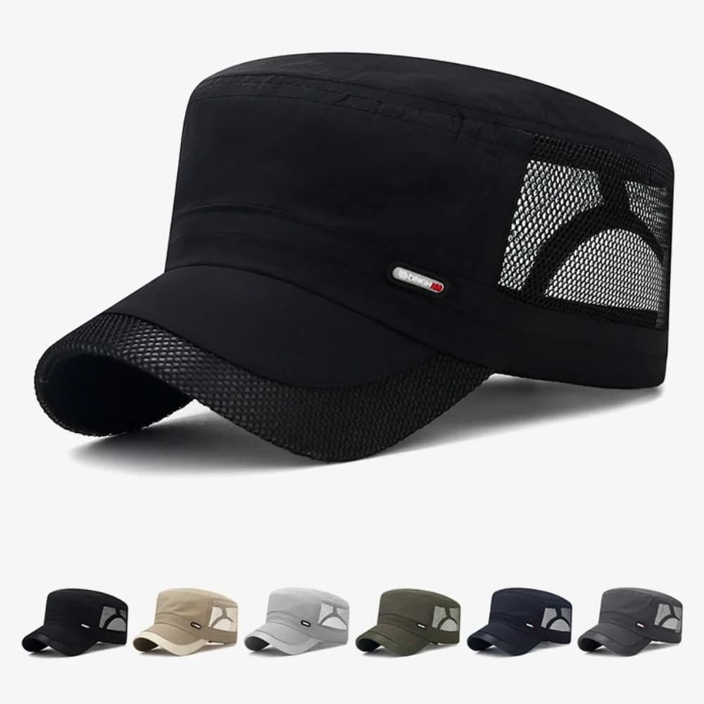 2024 Mesh Flat Cap Adjustable Breathable Hat Anti-uv Anti-sun Fishing Cap Men