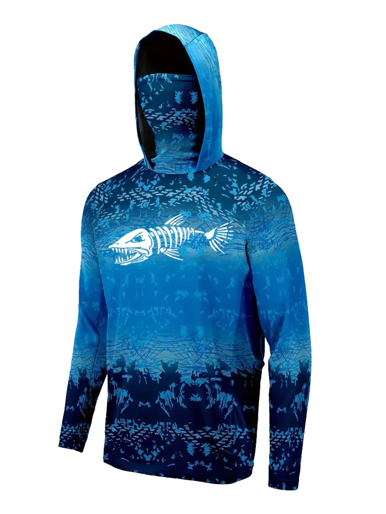 UPF 50+ Hooded Fishing Clothes Men Face Cover Hoodie Sun Protection Mask Breathable Jersey