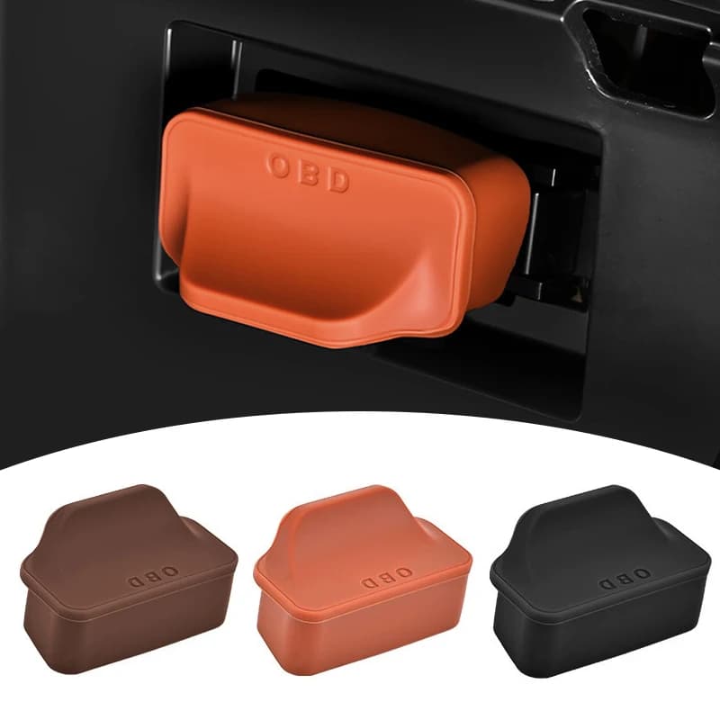 Silicone Car OBD Port Dust Cover Handle Design OBD Port Lock Protector Sleeve Caps Waterproof Dustproof Car Accessories