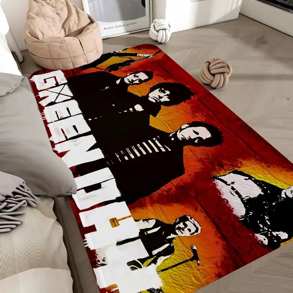 Tappetini antiscivolo per la camera da letto della band punk rock Green Day, tappetini assorbenti per l'acqua, tappetini a striscia lunga, tappeti per la casa