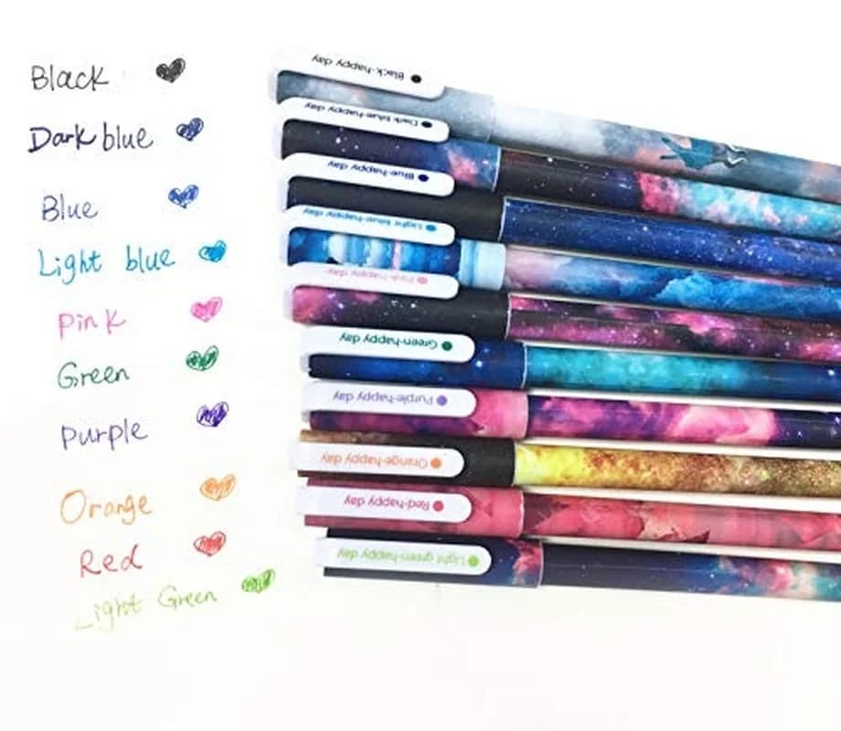 30 pezzi (10 colori/set) penne set di penne a inchiostro gel colorato carino penne multicolori penne a sfera a punta fine per le donne 0,5 mm