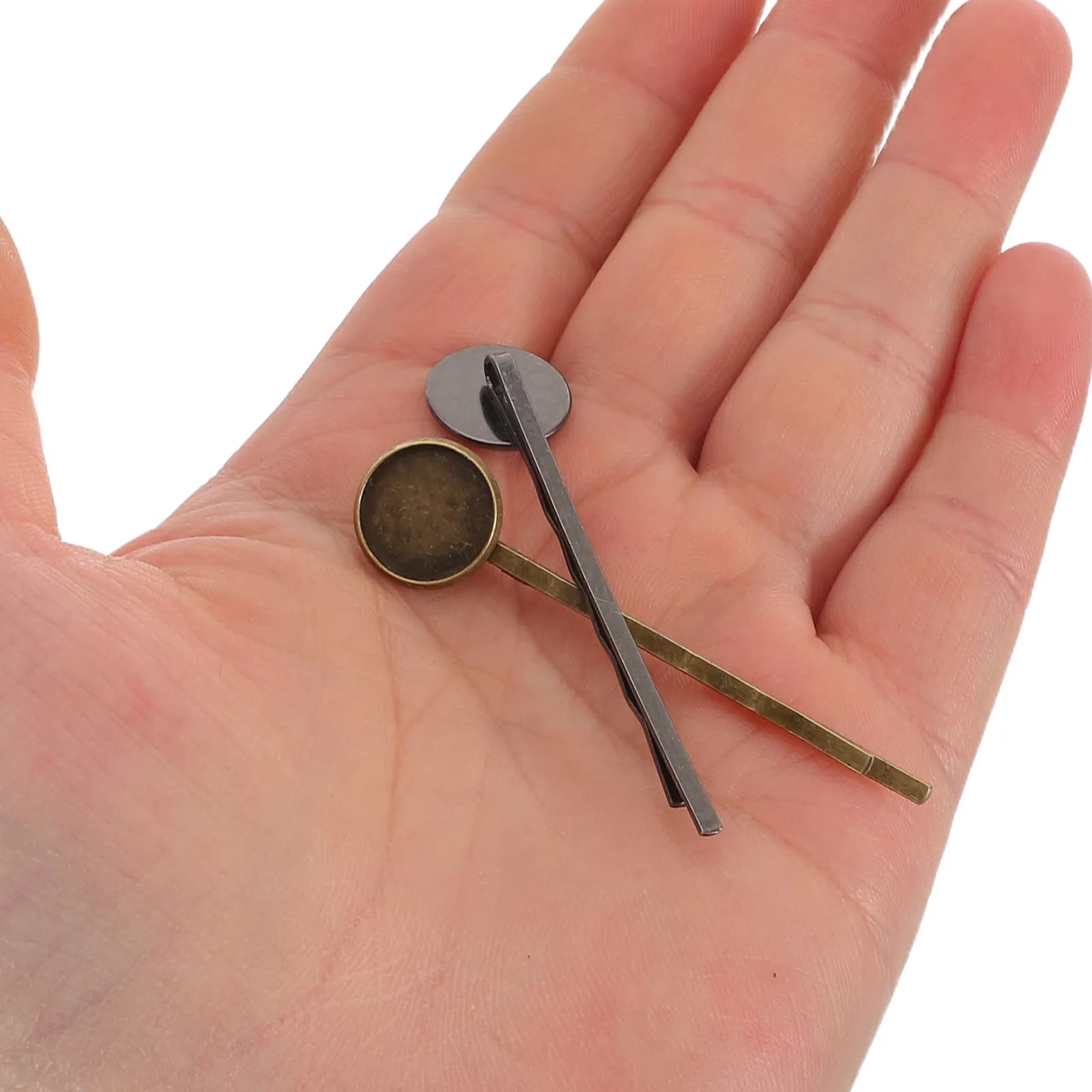 40Pcs Hair Clip Bases Blank Round Tray Hair Barrettes Base 12Mm Inner Diameter DIY Hairpins Making Accessories Jewelry Findings