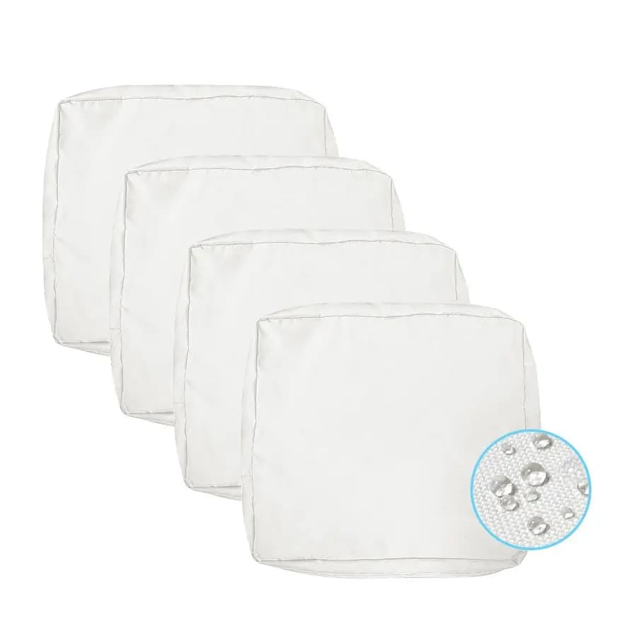 Set of 4 Decorative Covers White Raincoats for Outdoor Chairs, for Patio Furniture and Benches