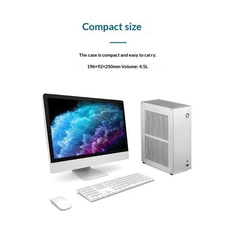 Ns01 Chassis Mini NAS da 4.5L - Doppio Alloggiamento Hot-Swap per HDD da 3.5'', Supporto Schede Madri 17x19cm, Alimentazione DC, USB3.0 Type-C per Archiviazione Home Office