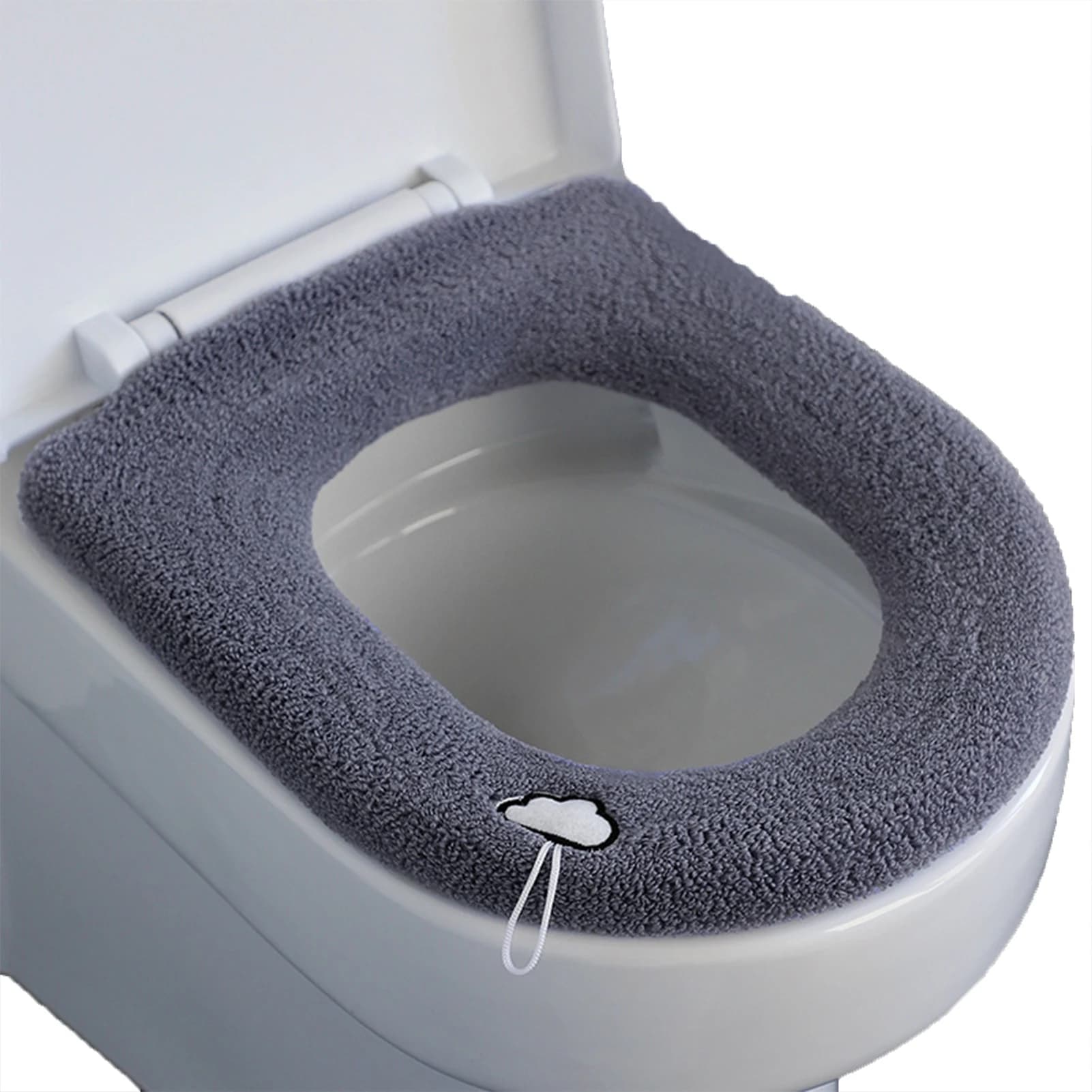 Cuscino Imbottito per Sedile WC, Copriwater Morbido e Lavabile per Bagno, Cuscino Riscaldante per WC