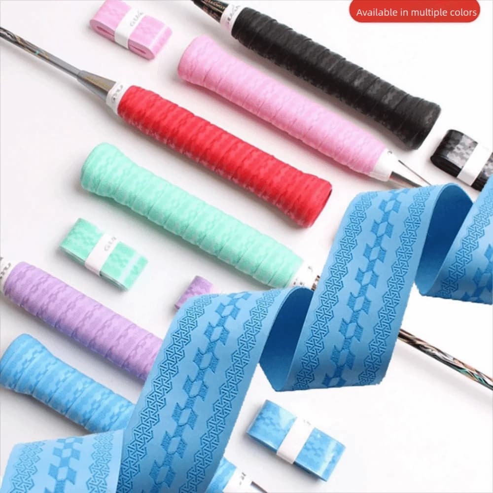 Embossing Badminton Racket Handle Grip Multicolor Sweat-absorbing Badminton Overgrip Wear-resistant PU Tennis Handle Tape