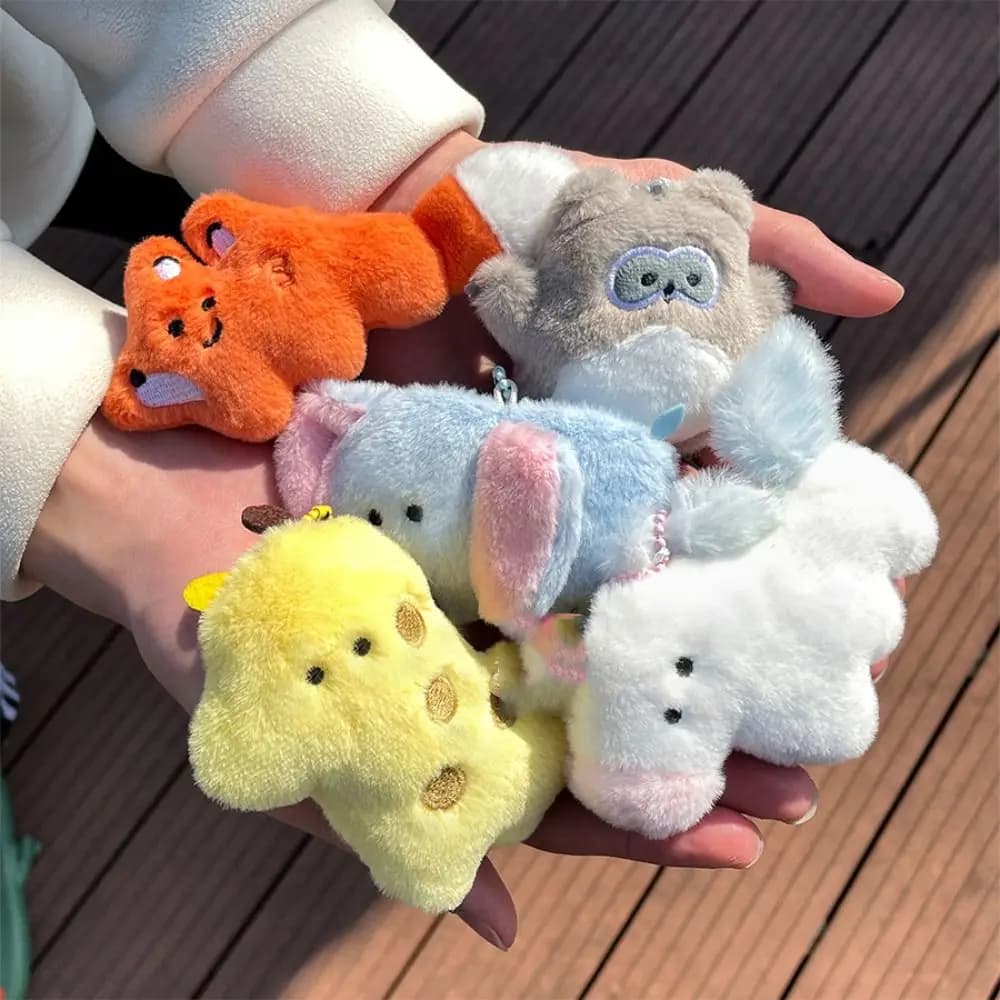 Adorabile Ciondolo Animale con Occhi a Cartone Animato, Morbido Portachiavi a Forma di Elefante, Decorazione per Zaino, Charm per Borsa a Cartone Animato, per Studenti