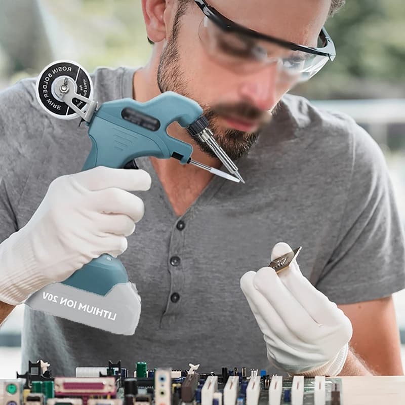 Saldatore elettrico a riscaldamento interno tenuto in mano invia automaticamente lo strumento di riparazione della saldatura della pistola a stagno con interfaccia Makita