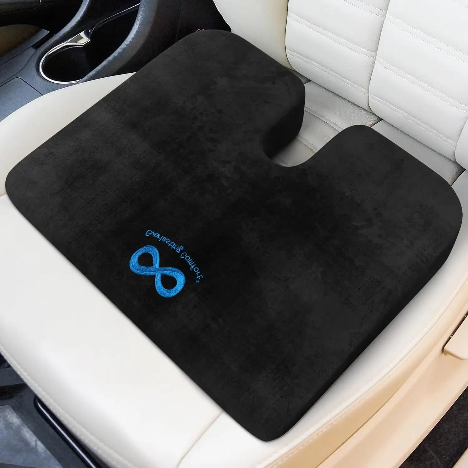 Memory Foam Cushion for Seats, Office and Travel - Anti-slip, Lavable Coating, Lift from Pain to Back