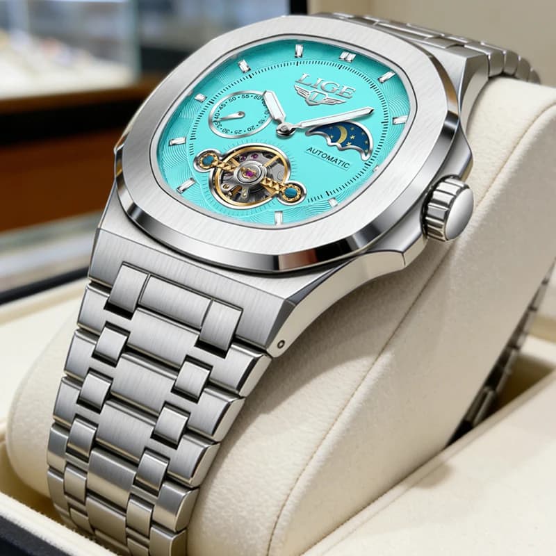 Orologi Automatici Classici LIGE 2026, Orologi da Uomo di Lusso alla Moda, Orologio Meccanico Sportivo Impermeabile Luminoso, Regalo Reloj