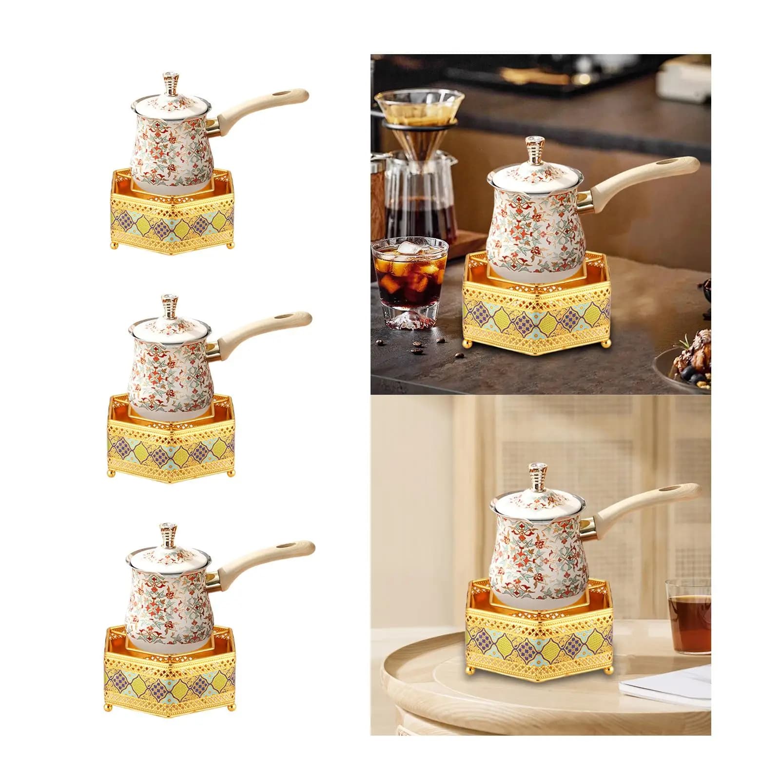 Turkish coffee maker Burro Chocolate Melting Pot Cooking Floor Coffee maker Milk foam Brocade Milk heating for Bar Office