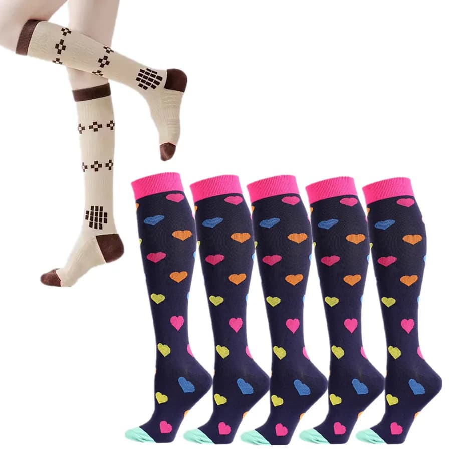 Uomo Donna Ciclismo Corsa Yoga Sport Calzini a compressione Atletico Calcio Basket Rugby Escursionismo Tennis Skateboard