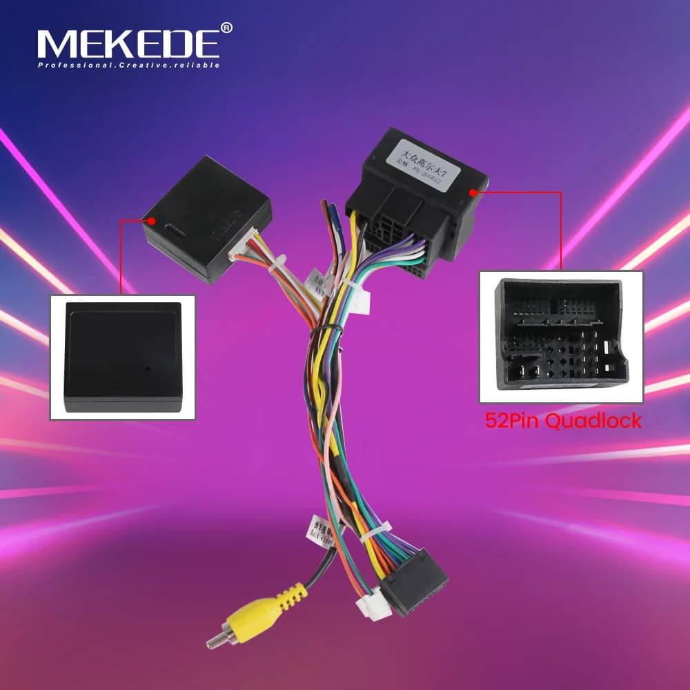 MEKEDE 40/52pin Cablaggio Adattatore CAN Bus Decoder Per VW Golf Jetta Polo Seat Leon Skoda Auto GPS Radio Lettore Multimediale