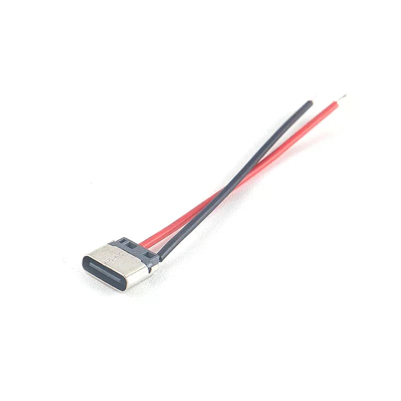 5 pcs USB Type-C Connector Cable, 2P, with female welding cable for cell phone charging