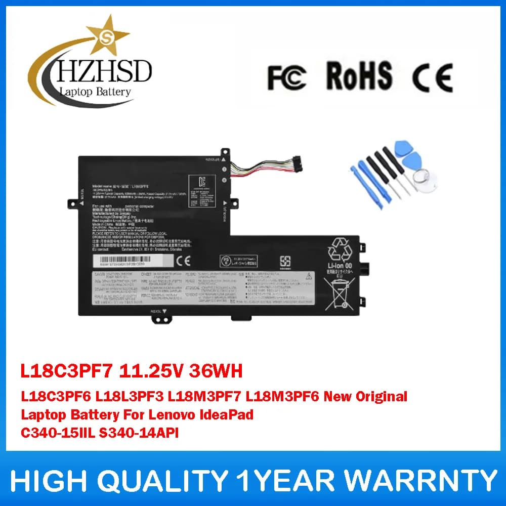 L18C3PF7 11.25V 36WH L18C3PF6 L18L3PF3 L18M3PF7 L18M3PF6 Nuova Batteria Del Computer Portatile Originale Per Lenovo IdeaPad C340-15IIL S340-14API