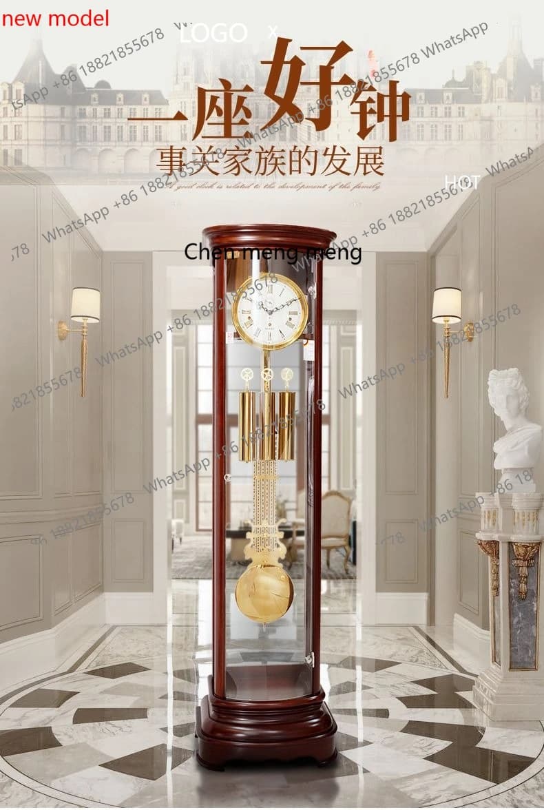 Orologio da terra meccanico d178, orologio da tavolo grande per soggiorno, stile tedesco Helmler, orologio a pendolo europeo vecchio stile