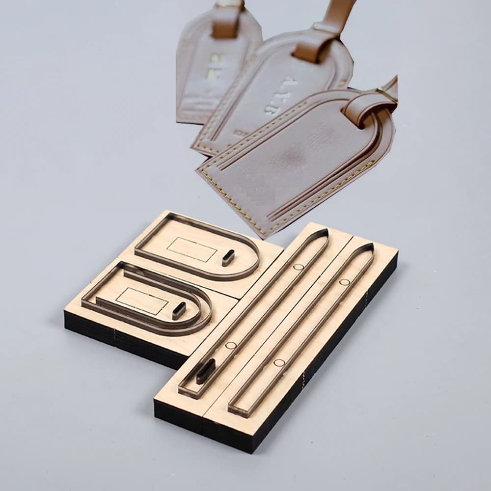 Porta badge da viaggio borsa bagaglio etichetta appesa taglio artigianale in pelle fustelle coltello stampo taglierina