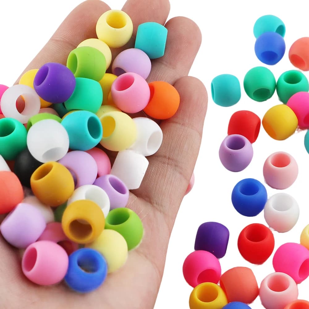 30 pezzi di perline in silicone colorate a forma di pony con foro grande 14*11,5 mm per la creazione di gioielli, trecce per capelli, braccialetti, collane e lavori artigianali fai da te