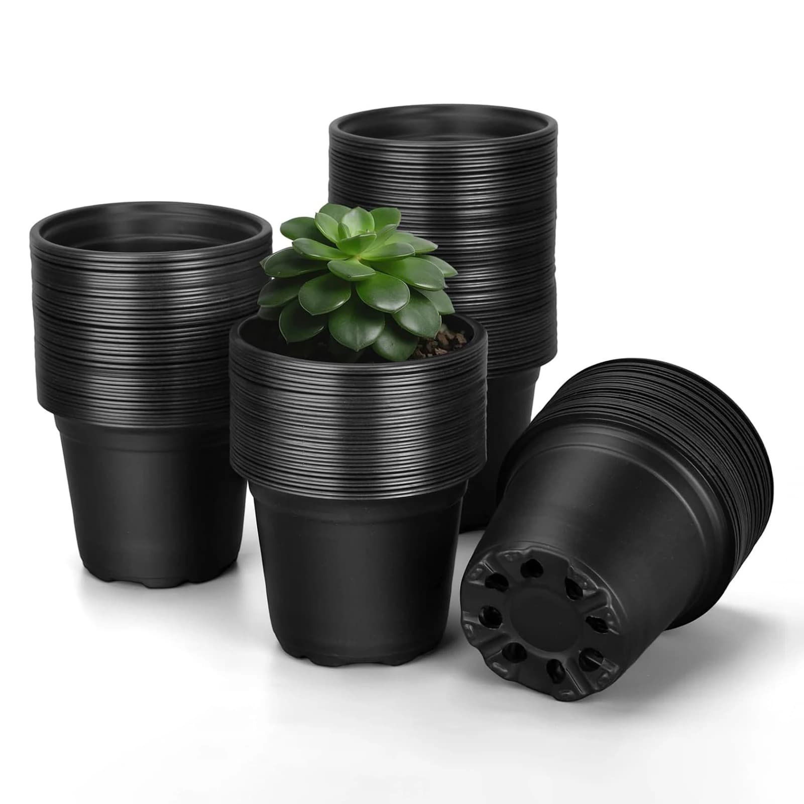 20/50/100 Vivary vases for Flowers, Plastic Containers for Plants and Seeds, Ideal for Garden, Succulent and Semenzai, 10cm