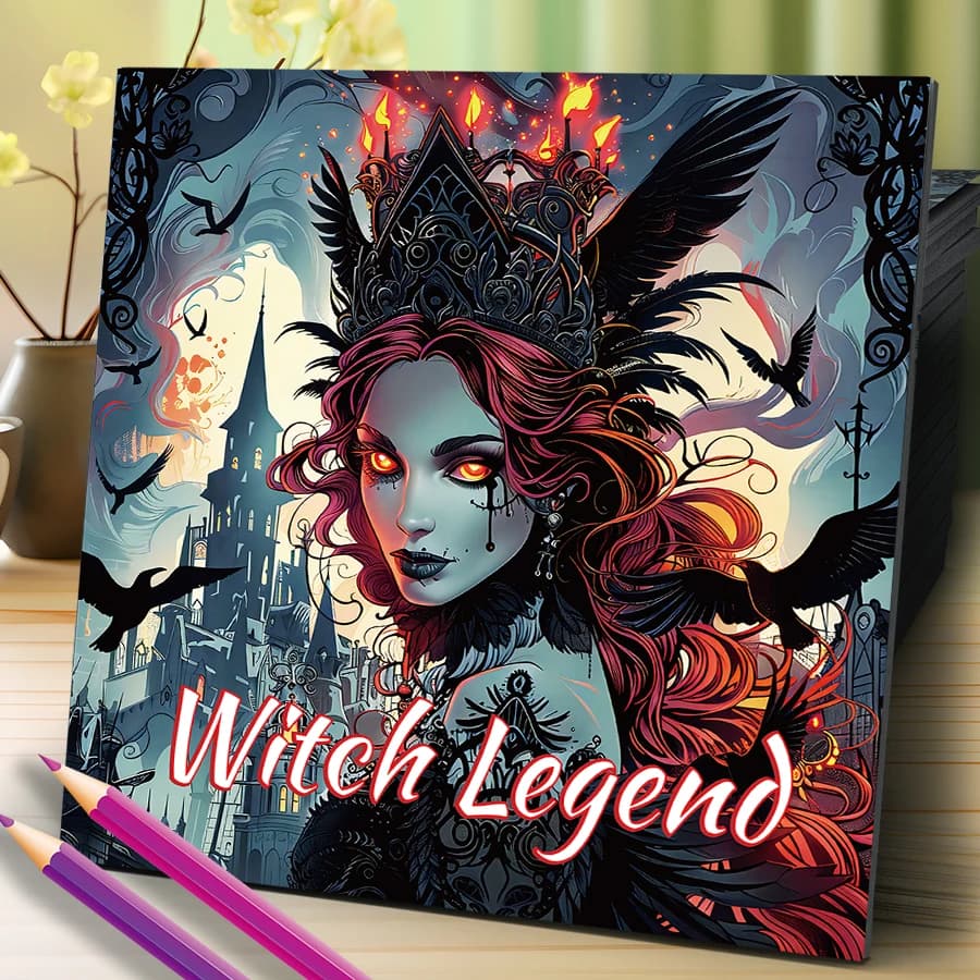 1pc Witch Legend Coloring Book 20 Page Adult Picture Book For Relieve Stress Kill Time Graffiti Painting Drawing Art Gift