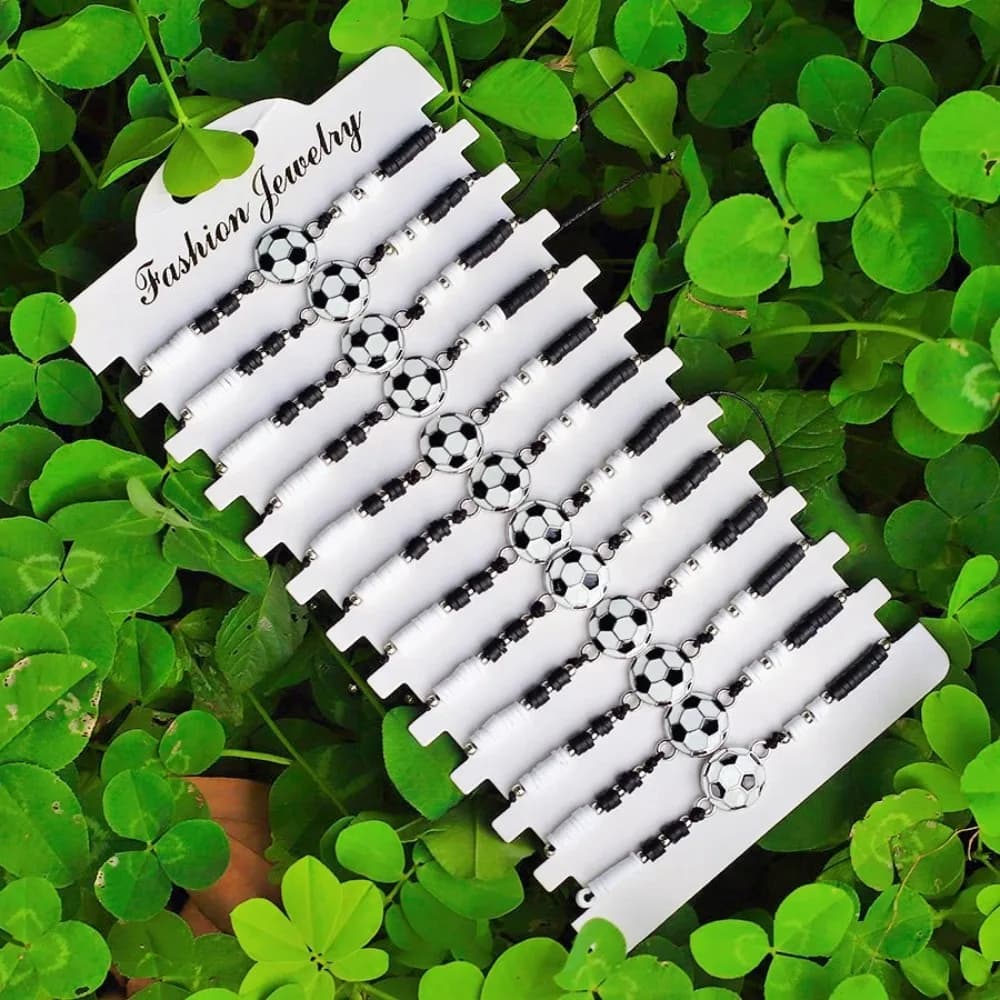 Set di 12 Braccialetti Sportivi in Lega con Perline di Ceramica Morbida e Cristallo, Alla Moda per Ragazzi e Ragazze, Regolabili, Vendita all'Ingrosso