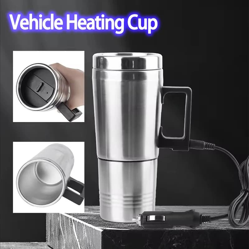 Auto Tazza Veicolo Tazza di Riscaldamento Campeggio Viaggio Bollitore Riscaldamento Elettrico Auto Bollitore In Acciaio Inox 12 V/24 V 300 ml Accessori Auto