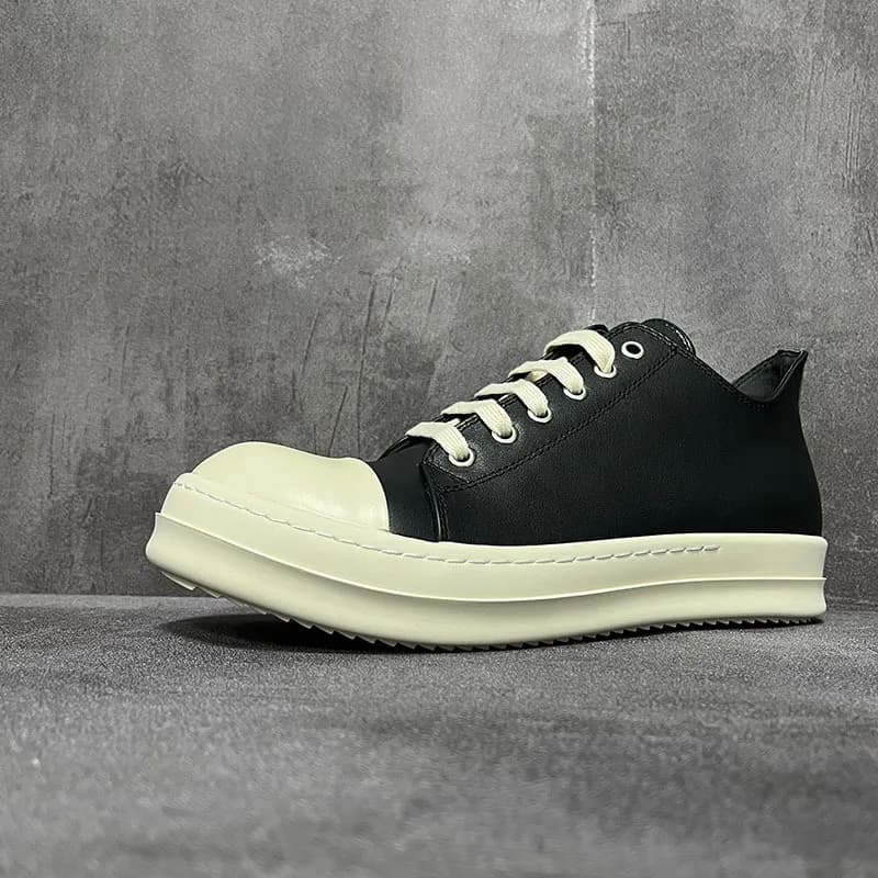 Uomo donna scarpe Casual scarpe da ginnastica di lusso in pelle con lacci piattaforma High Street autunno Flats Sneakers bianche nere