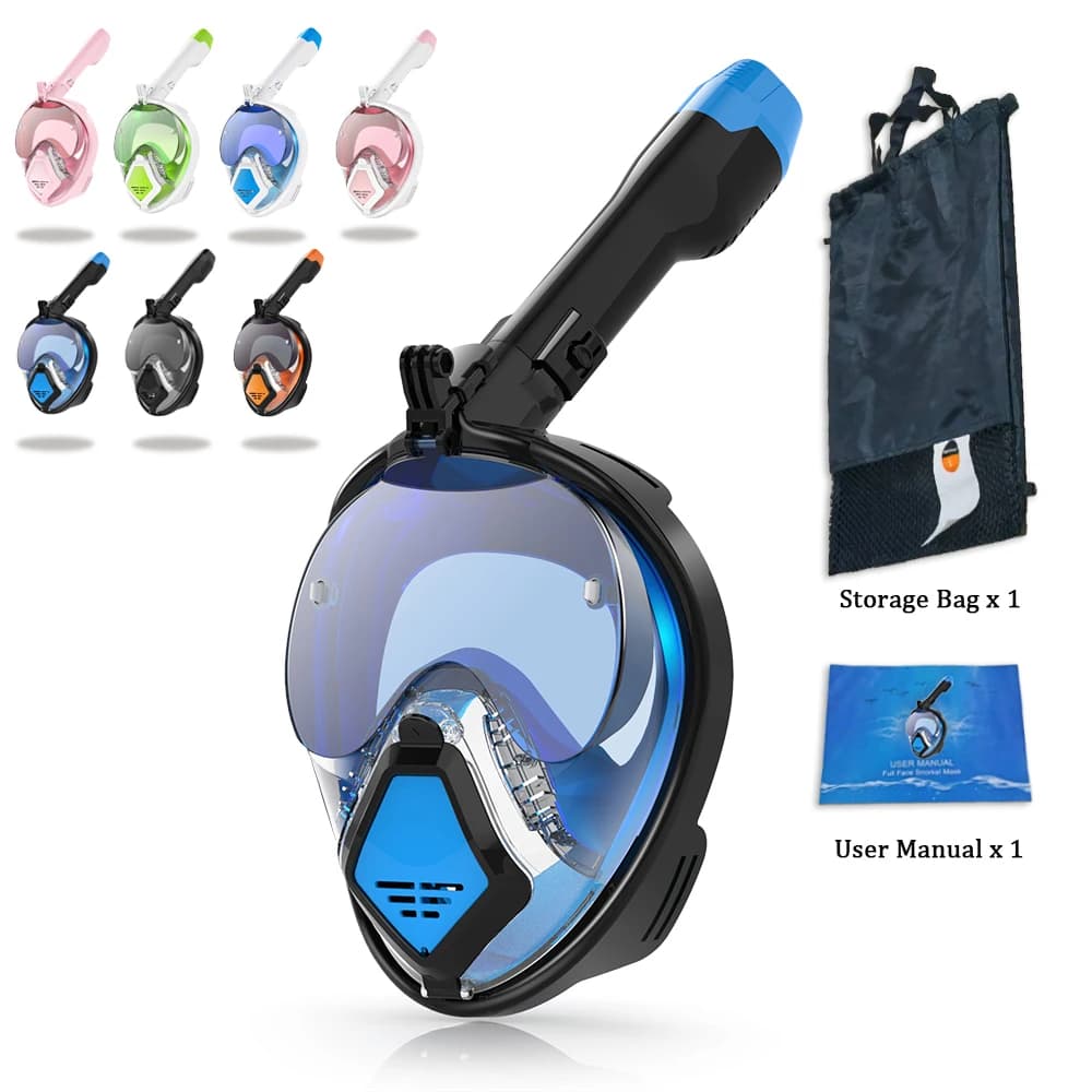 JUNHAIINS Snorkeling Mask Full Face Diving Mask for Adult Diving Glasses 180 ° View Clear Swimming Sun Lens