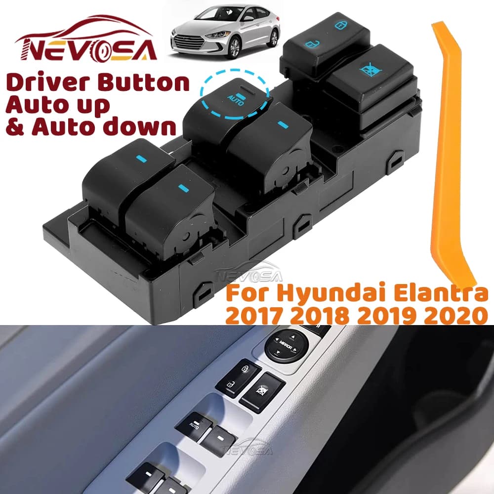 Main Left Hand Driver For Hyundai Elantra 2017 2018 2019 2020 Auto Window Control Switch Glass Lifter 93570F20004X 93570F2100