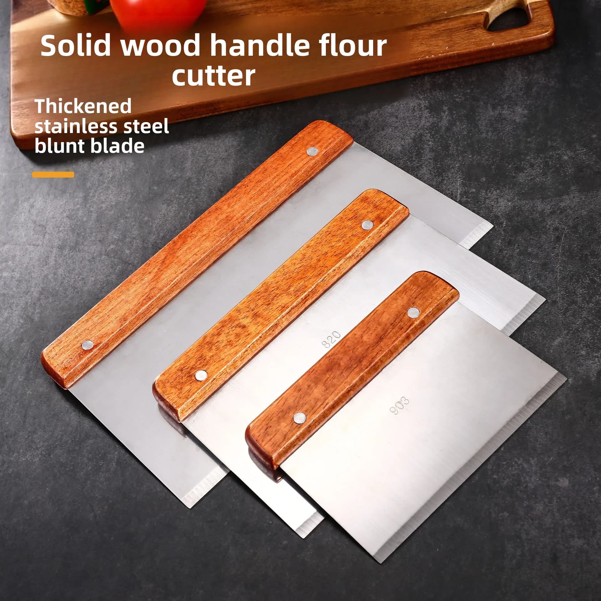 Food Grade Stainless Steel Knife Scraper Cooking Spatula Iron Board Steak Scraper Steamed Bun Scraper Pizza Scraper Pancake S...