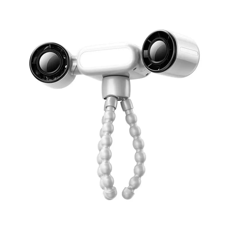 Ventilatore Portatile TCF-Mini Clip On 360 ° Ventilatore portatile a doppia testa girevole da 4000 mAh con treppiede flessibile per passeggino, seggiolino auto