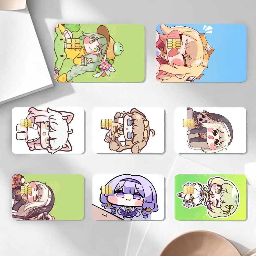 Adesivi Decorativi Creativi T-Trickcal Chibi Go G-Game, Impermeabili per Carte Bancarie, Bus e Metro