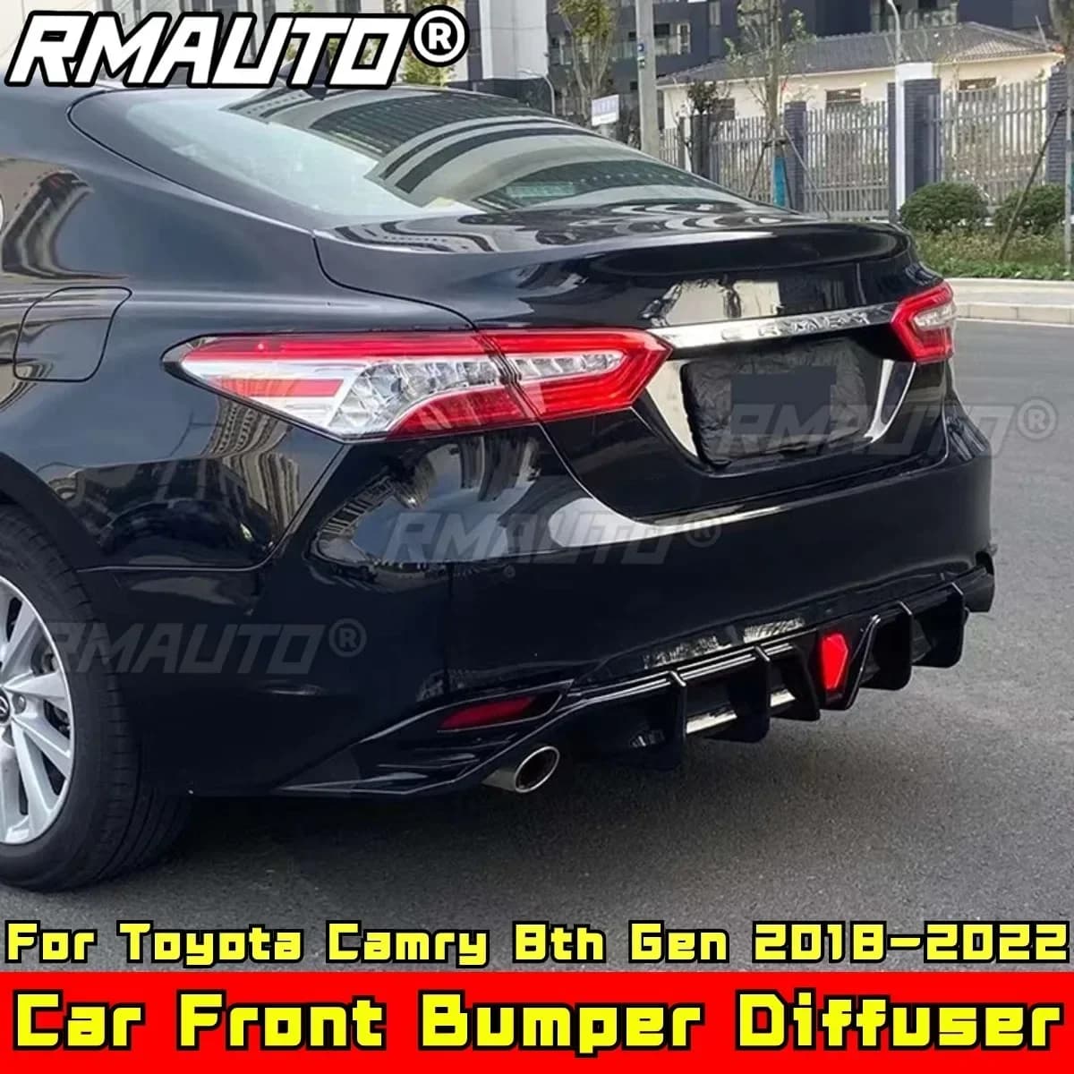 For Toyota Camry 8th Gen 2018-2022 Body Kit Rear Bumper Protector Rear Bumper Spoiler Guard Diffuser Car Accessories