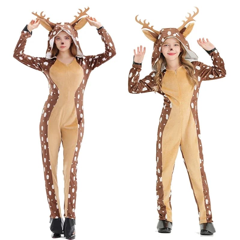 Set coordinato per pigiama natalizio in famiglia con renne, simpatico costume da tutina con animali di cervo per feste fotografiche