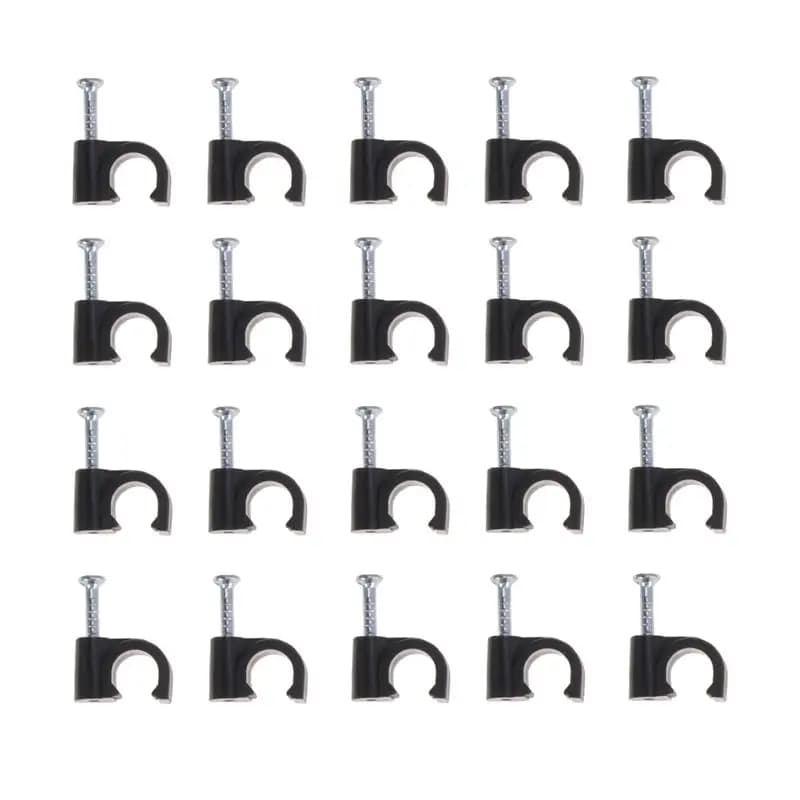 100 pz clip per cavi in plastica fascette fermacavi cavo di fissaggio linea telefonica fermacravatta organizzatore di cablaggio filo elettrico morsetto a parete