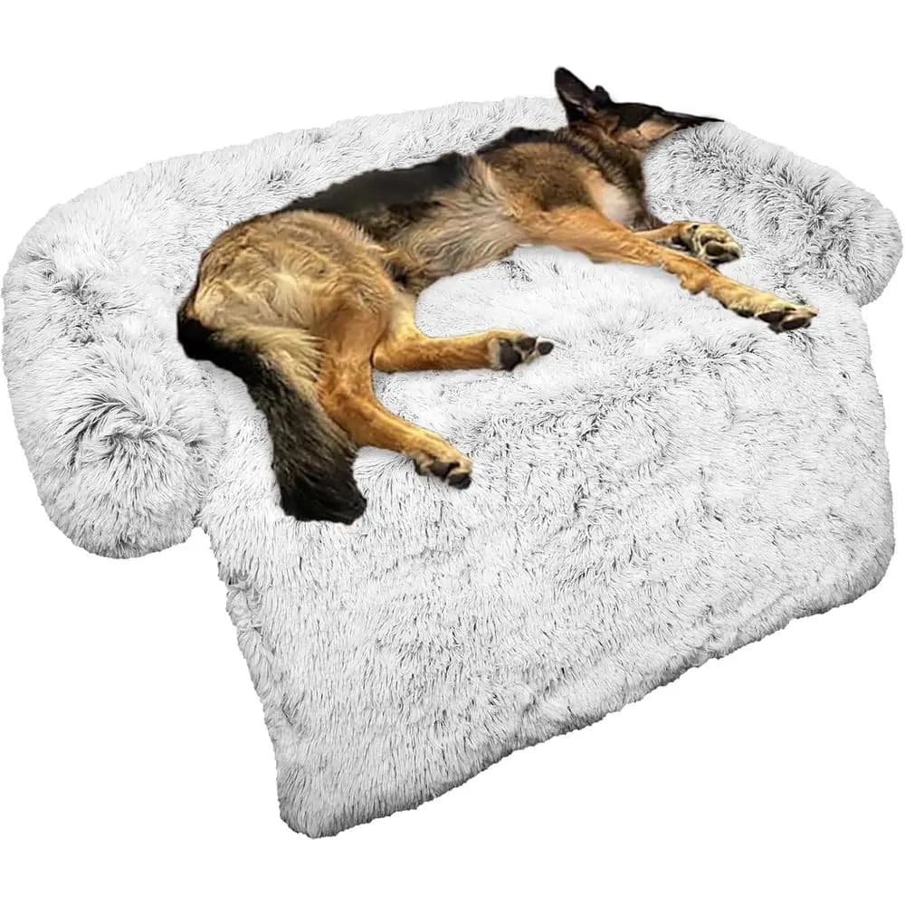 Cuccia per Cani con Rivestimento Rimovibile in Peluche - Lavabile, Adatta per Cani e Gatti di Taglia Grande, Media e Piccola, Grigio Chiaro