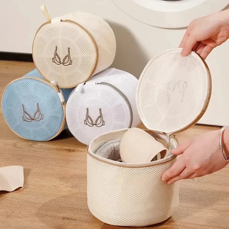 2PCS Women's Bra Laundry Bag Lingerie Protective Thickened Material Embroidery Wash Bag for Underwear And Brassiere